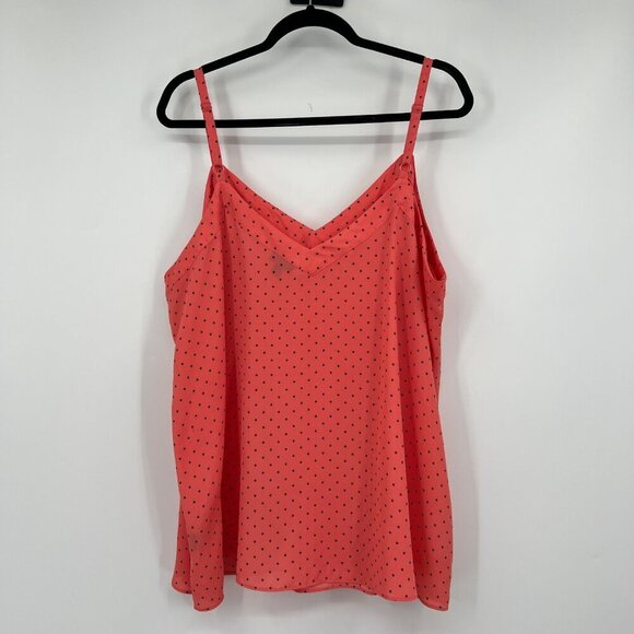 Torrid Top Womens Plus size 2 2X Orange Black Dot Sleeveless Tank Top - Picture 7 of 9